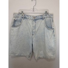 Never Fully Dressed Denim Scallop Pocket light blue long Shorts women's 14 y2k