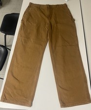 Carhartt Original Dungaree Fit Pants Duck Canvas Brown Workwear 38x32 B11 BRN