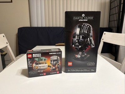 LEGO Star Wars: Darth Vader Helmet (75304) & BRICKHEADZ Mandalorian (75317)- NEW