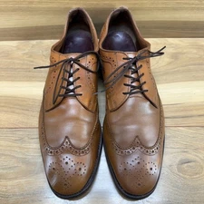 Allen Edmonds Mens Size 11 D Walnut Leather Wingtip Oxfords Dress Shoes