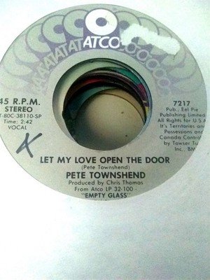 Pete Townshend, Let My Love Open The Door ~ 1980 Atco 45 +sleeve