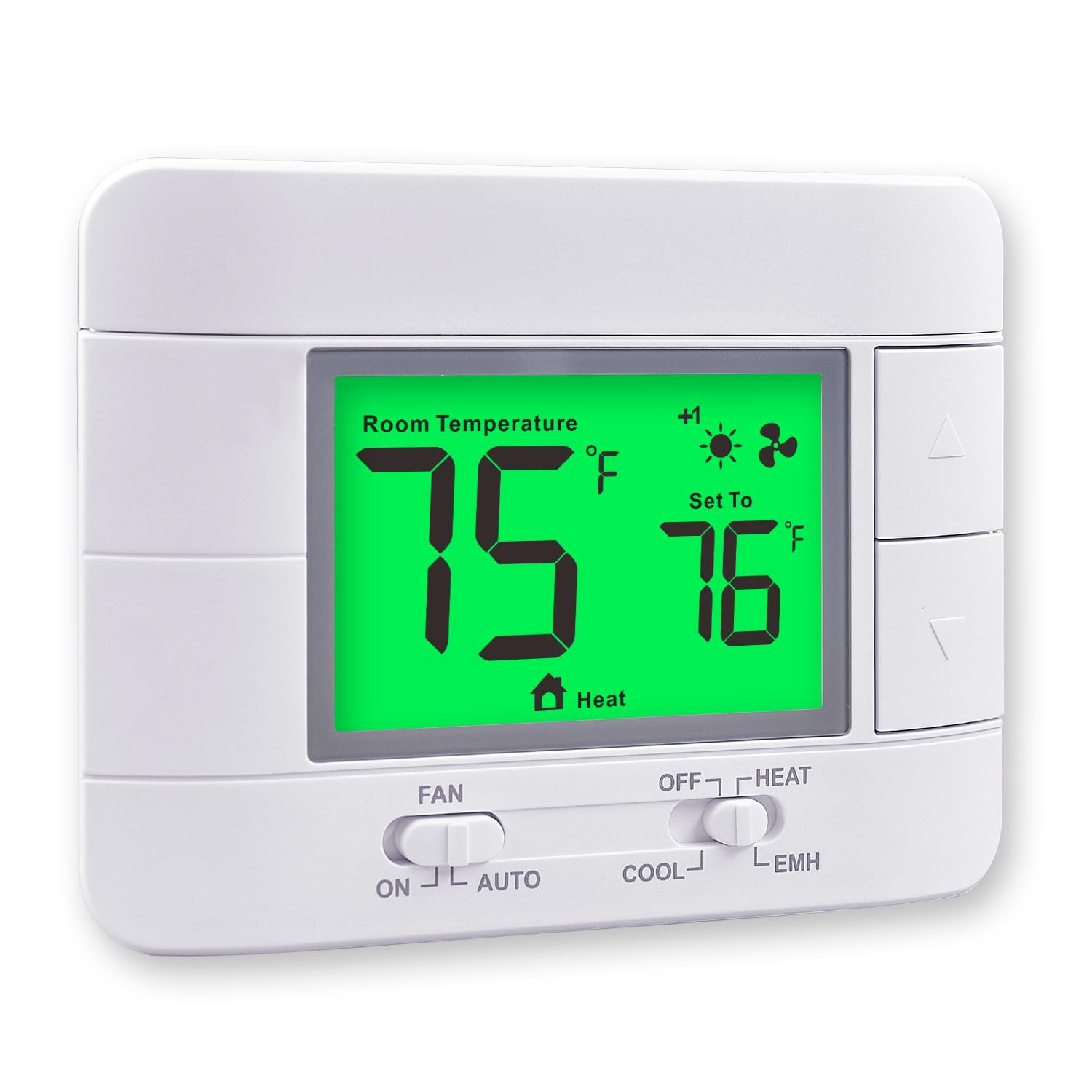 Non-Programmable Heat Pump Thermostat for Home 2 Heat 1 Cool with Temperature Control