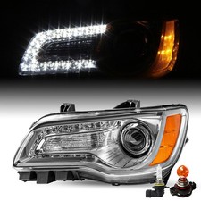 For 2011-2014 Chrysler 300 Headlight Led Drl Projector Driver Side Headlamps