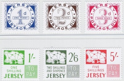 Großbritannien Jersey 1969 Steuermarken Zahl und Landkarte Serie Nr. 1/5 Kat. 