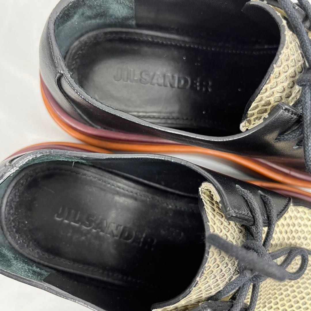 Jil Sander Platform Shoes Python Pattern Black/Be… - image 9
