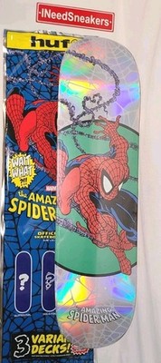 Huf x Marvel Spider-Man Issue 300 Blind Bag Deck Opened SILVER HOLO FOIL + MOUNT