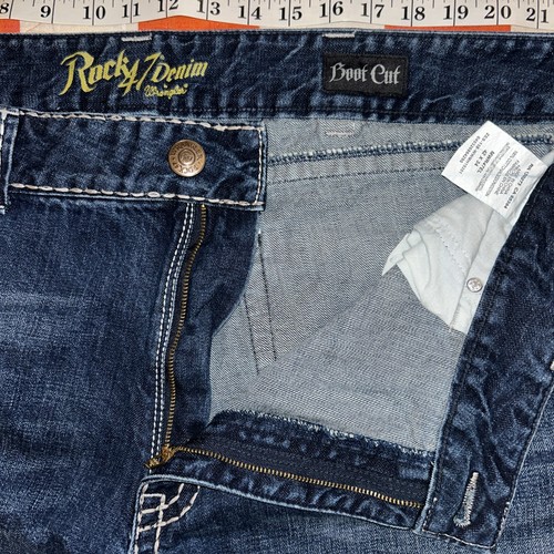 EUC Rock 47 Denim Wrangler Jeans Herren 42x34 Bootcut Heavy Stitch Western Hose - Bild 5 von 8