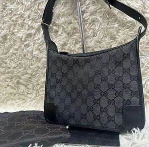 Sac à main Gucci noir Gg toile sac une épaule créateur sac à main bandoulière