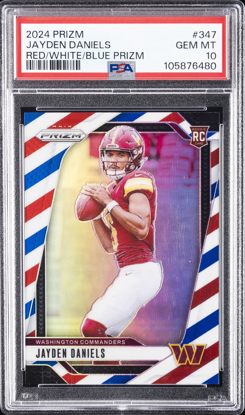 Jayden Daniels Panini Prizm #347 Red/White/Blue