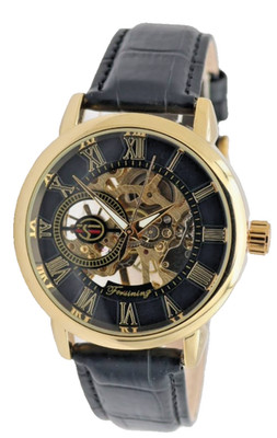 FORSINING - MECHANISCH - HANDAUFZUG - HERREN - UHR - SKELETTUHR - LEDER - 42MM