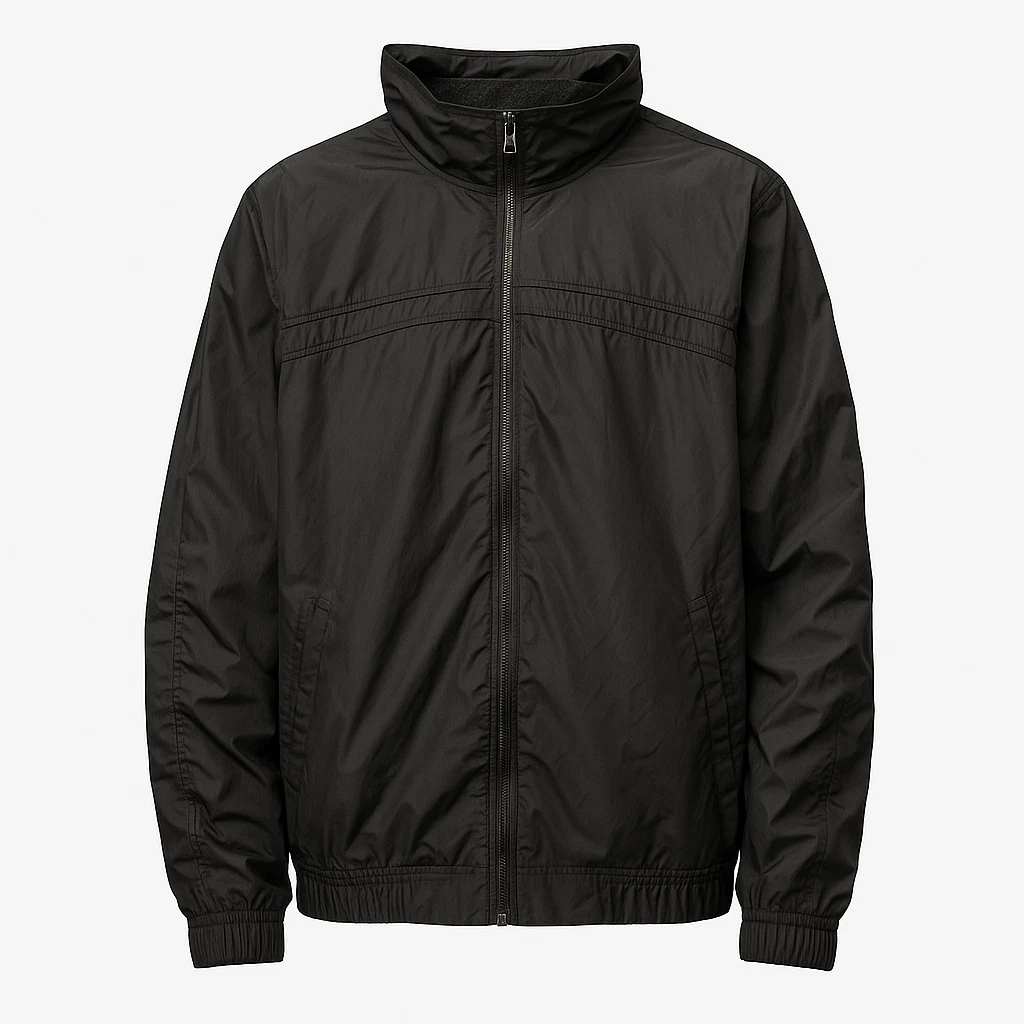 i5 Men's Double Piping Black Hoodie Jacket - XXL