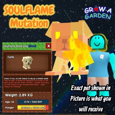 SOULFLAME Bone Dog. Age/Weight Shown In Photo. Grow A Garden. Same Day