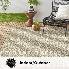 Nicole Miller Designer Area Rug Brown Beige Modern Floral Ultra Soft