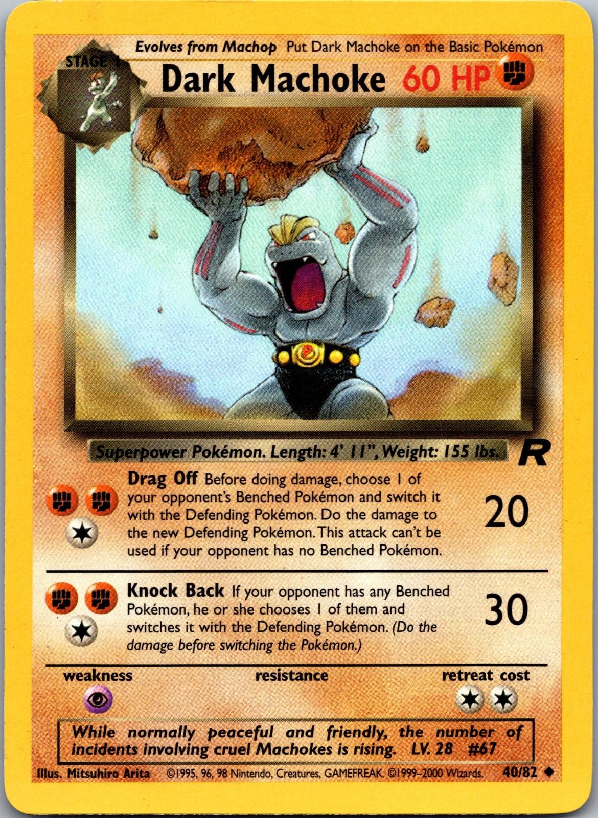 Dark Machoke 40/82 Uncommon Team Rocket Pokemon Near Mint