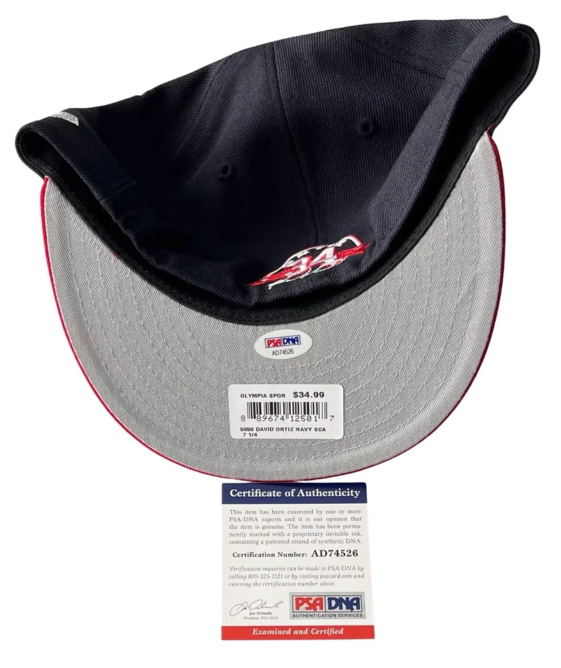 GORRA DE BÉISBOL FIRMADA POR DAVID ORTIZ RED SOX BIG PAPI NUEVA ERA CERTIFICADO DE AUTENTICIDAD PSA AD74526 Foto 3 de 4