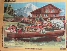 Seg De Paris 45x60 Cm Printed Needlepoint Tapestry Canvas Only mountain cabin