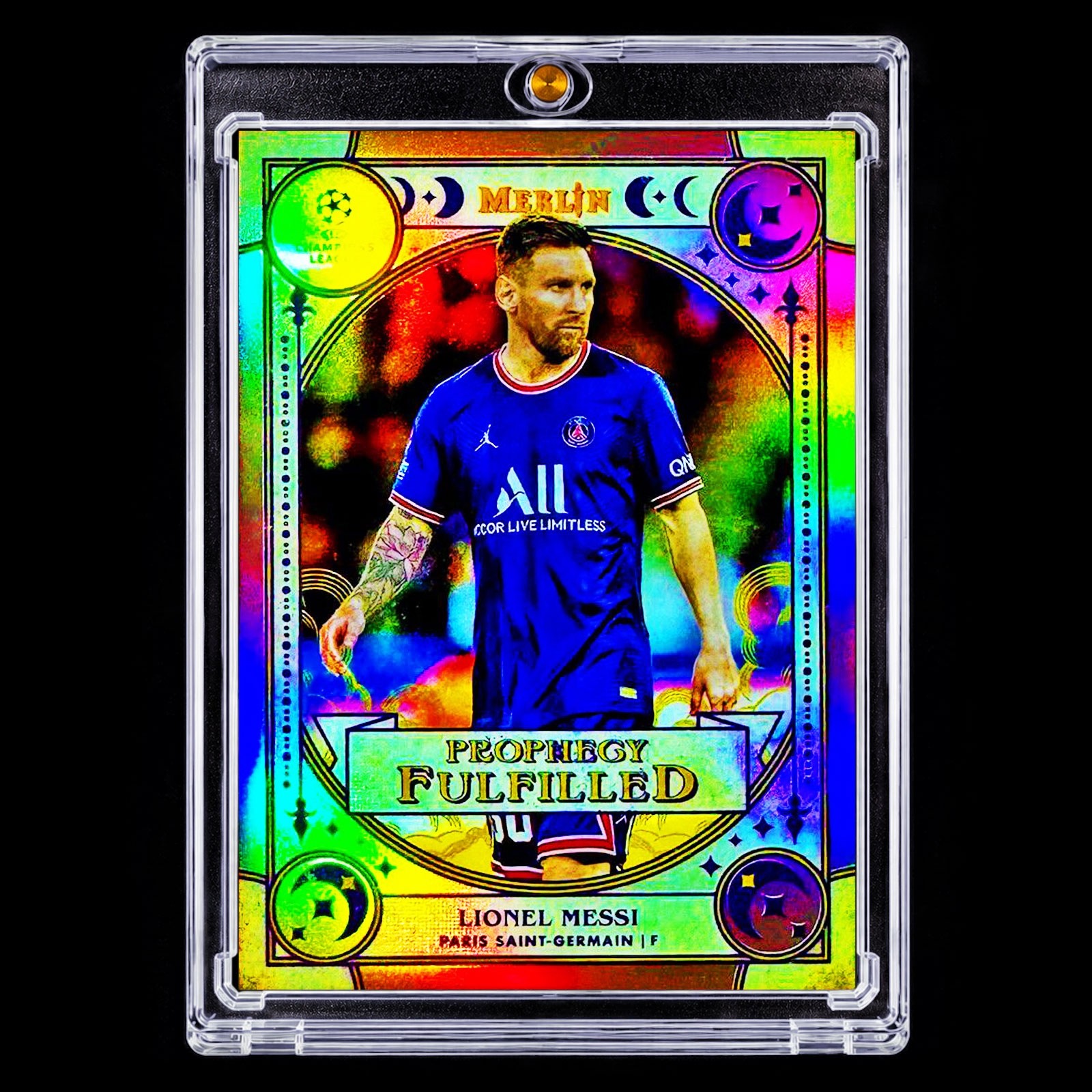 LIONEL MESSI GOLDEN REFRACTOR INSERT HOLO Chrome Prizm SP Topps ARGENTINA MVP