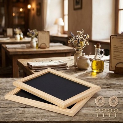 Wooden Hanging Blackboard Set of 2 13x18cm for Party Menu Board Decoration