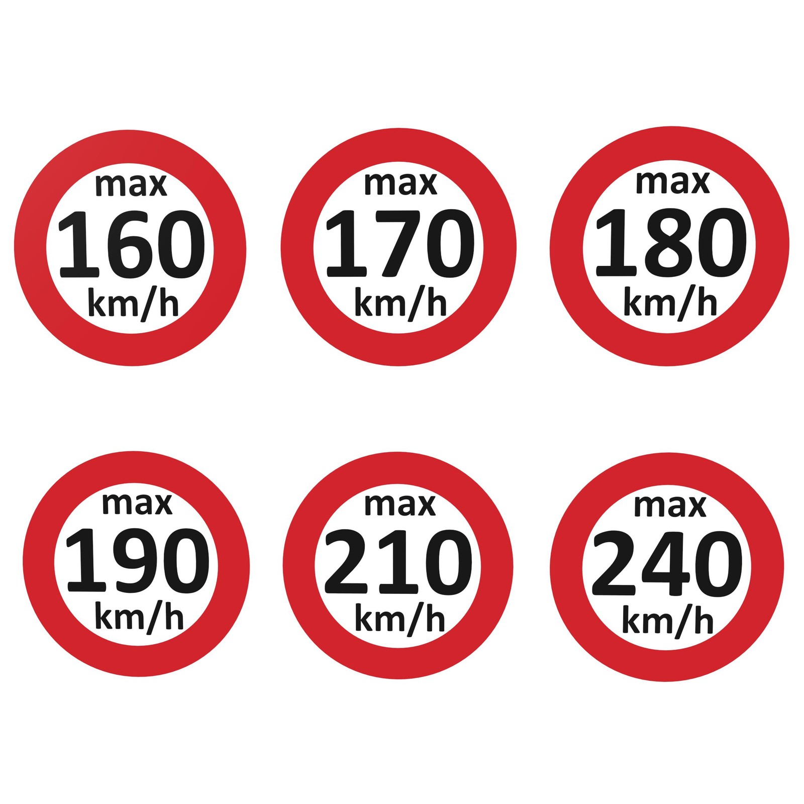 Adesivi velocità pneumatici invernali V-Max 160 - 240 km/h secondo § 36 StVZO