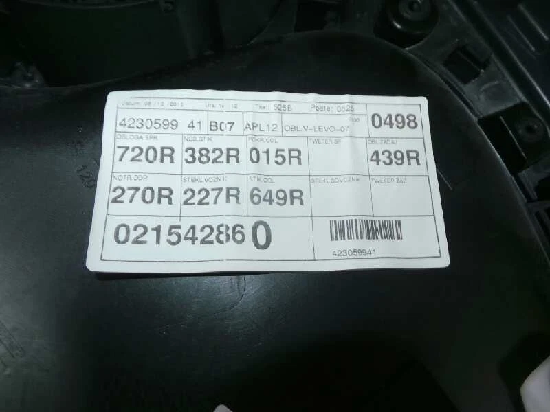 02154286 - 809011720R - 021542860 - 423059941 - H011003001 - 0 LINKE VORDERTÜRVE - Bild 4 von 4