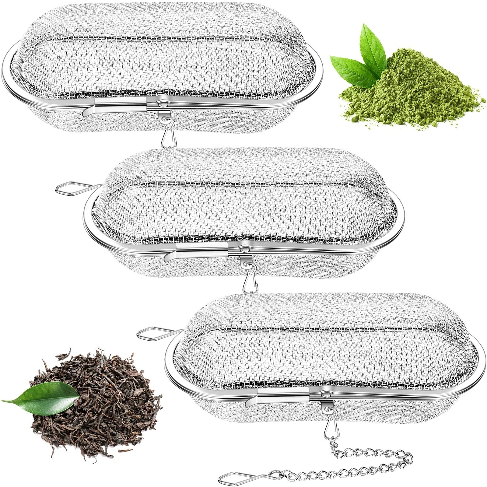 3 Pcs Tea Ball Infusers Loose Leaf Tea Strainers Steeper Stainless Steel Mesh...