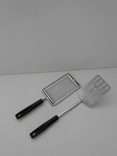 Vintage Ekco 13” Spatula Chrome Keyhole Slots & Ekco 11" Slicer Cheese Tomato