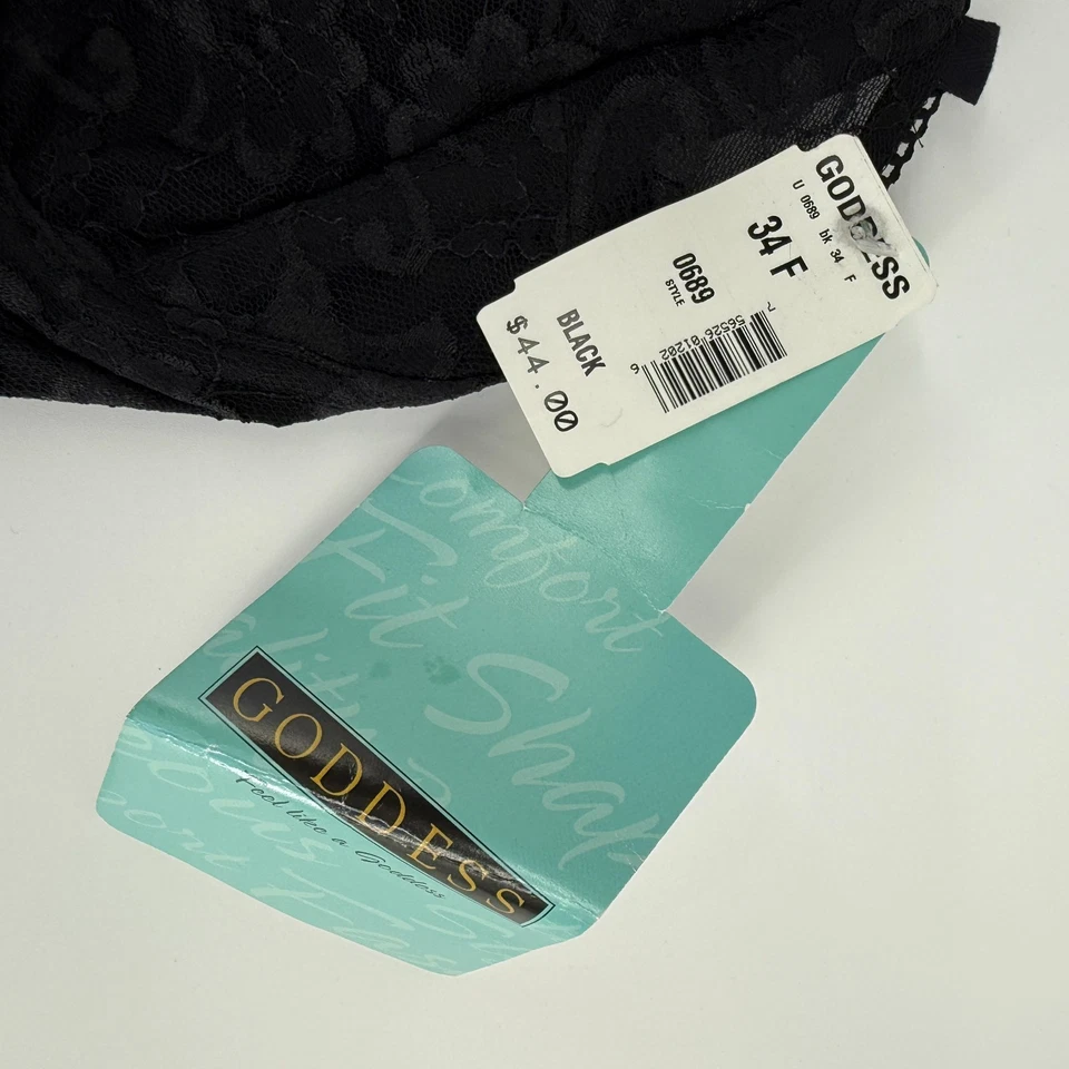 Corsé Bustier de Encaje Longline Goddess De Colección para Mujer Negro 34F Nupcial Correas De Colección Foto 3 de 4