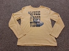 Youth Boys Gap Kids Long Sleeve Shirt Size XXL 14-16 Yellow, Music Good Vibes