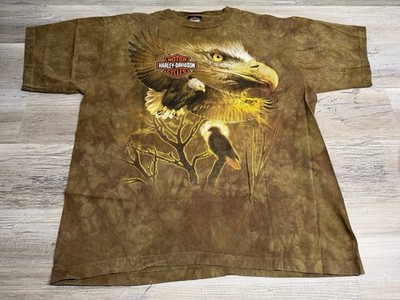 Vintage 90s Harley Davidson T-Shirt Bald Eagle Kona Hawaii Single Stitch Large