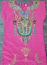 Egyptian Tutankhamen Nefertiti Sequin Embellished Cover-up Kaftan age 4 5 6 7
