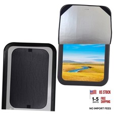 RV Door Window Shade Cover, Sunout Fabric for Camper Privacy Entrance 16 Black