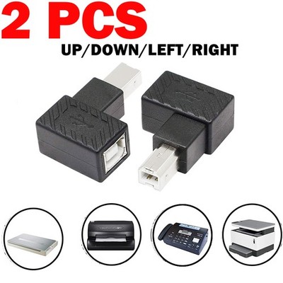 USB 2.0 Type B Print Port 90° Converter Adapter Male to Female Printer Scanner