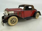 Antique 1933 Marx Lighted Mechanical Tin Lithographed Windup Coupe - Works
