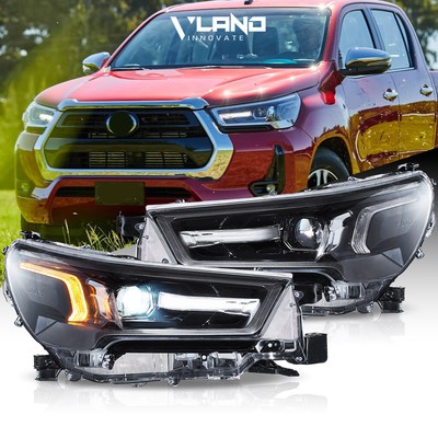Set VLAND FULL LED Projector Headlights For 2021-2024 Toyota Hilux Revo Assembly
