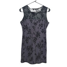 Burnout Sheer Floral Dress XS Black Purple Y2K Goth Grunge Dark Romantic