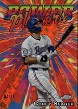 2025 Topps Chrome Logofractor #PP-8 Corey Seager Power Players Orange #/25
