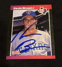 Kevin Brown Signed Donruss 1989 Baseball Card Texas Rangers In Person Auto