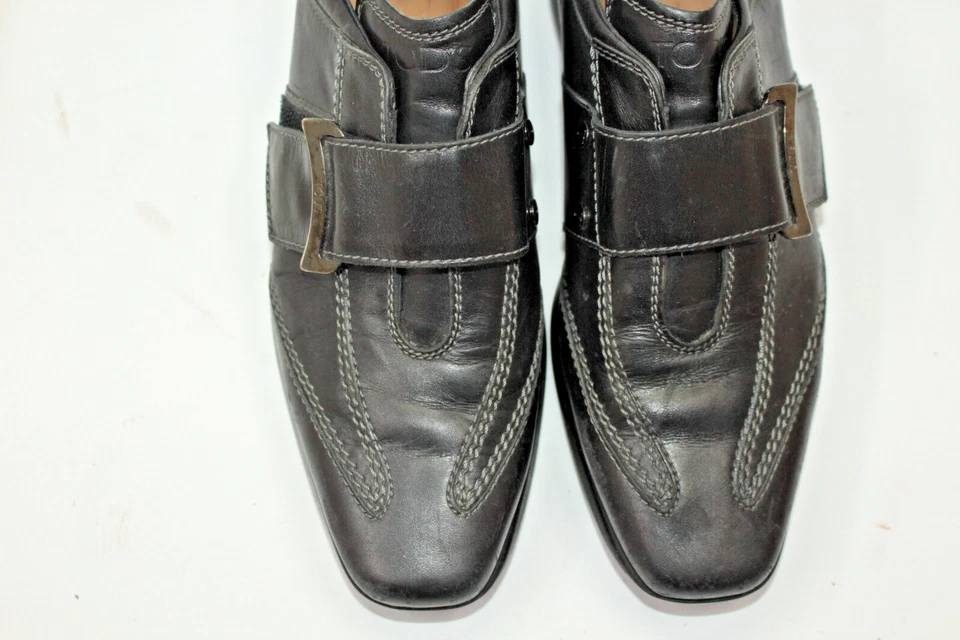 Chaussures Femmes TOD'S Taille 6 Europe 36 Cuir Noir S9347 - Photo 3/4