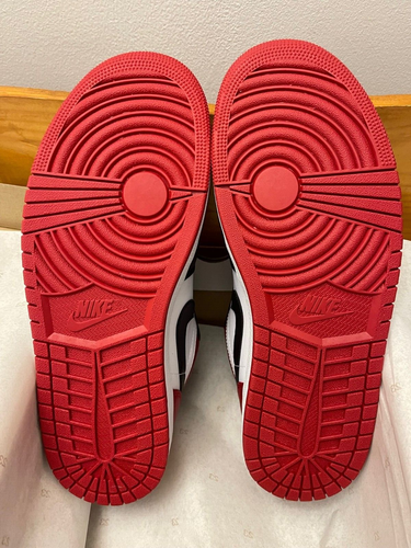 Nike Air Jordan 1 Low Men's Size 12 Bred Toe Gym Red White Black 553558-612 NEW - Picture 7 of 9