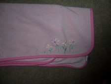 Child Of Mine carters pink blanket with flowers dark pink trim