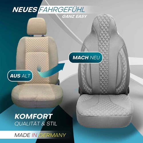 Fundas de asiento de autocaravana piloto adecuadas para Fiat Ducato Maxi (gris) - Imagen 6 de 11
