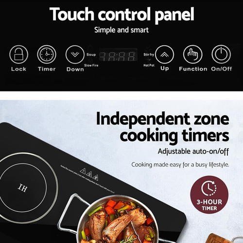 Double Electric Induction Cooktop Portable Kitchen Ceramic Glass Cooker 2025 - Picture 7 of 12