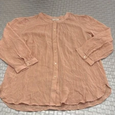 LOFT pink long sleeve blouse size small