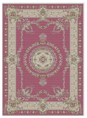 Kreuzstichmuster von Florashell - Puppenstubenteppich - rosa & creme