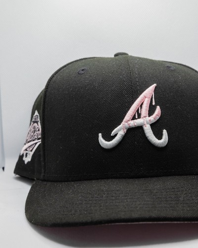 atlanta braves Pink Drip fitted hat 7 3 
