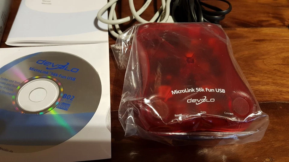 Devolo 1047 MicroLink 56k Fun USB Modem Rot Analoges System Treiber Tools OVP - Bild 2 von 4