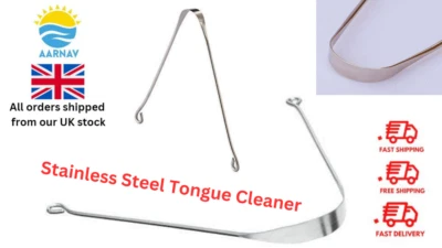 AARNAV Stainless Steel Tongue Scraper Oral Care Tongue Cleaner Dental Care Ulyu Ulyoo