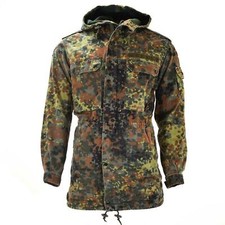 Original German army field jacket parka military issue Flecktarn camo w liner