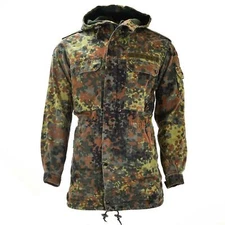 Original German army field jacket parka military issue Flecktarn camo w liner