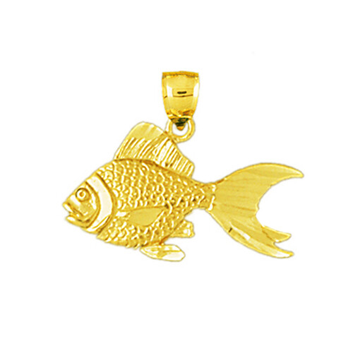 Ciondolo pesce rosso Fantail in oro 14 carati - Foto 1 di 2